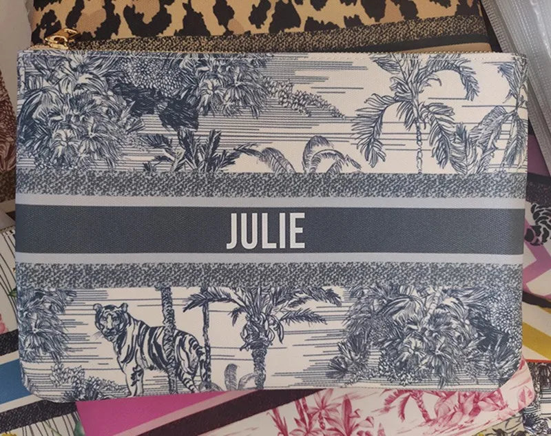 Spring Summer WOMAN BAG Fashion Designer Party Clutch Personalized Custom Print Name Letter Beach Bag Travel Cosmetic Bag