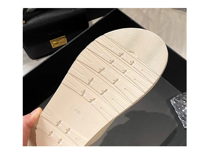 pearl rivets thick bottom women slippers crystal beading flip flops lace band platform sandalias mujer pearl slides big size 43