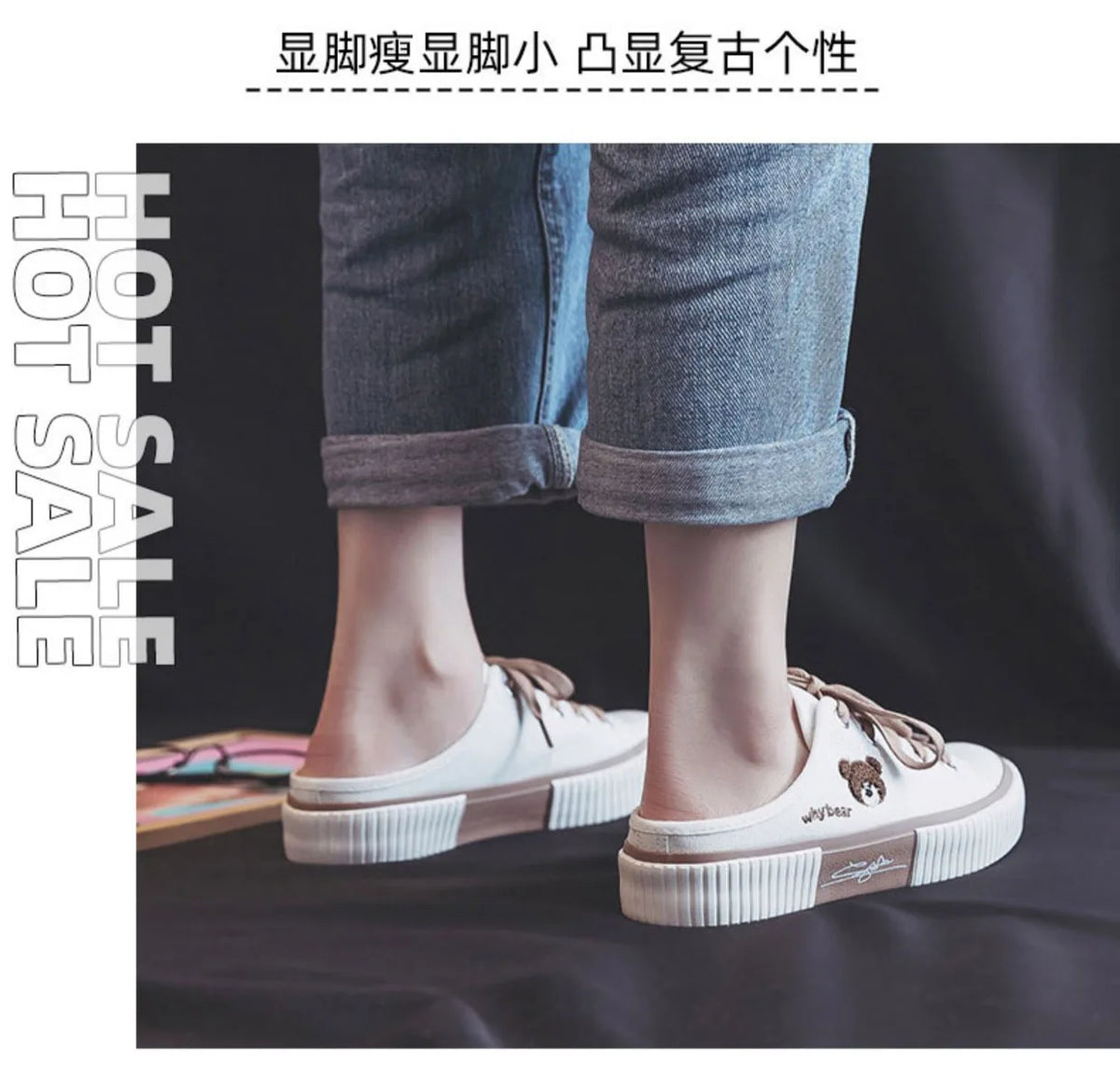 Comemore High-top Canvas Woman Vulcanized Shoes Flats Casual Espadrilles for Women Spring Lady Black White Bear Lace Up Sneakers