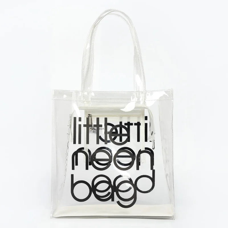 PVC Waterproof Eco Friendly Shopper Bags Women Large Capacity Shopping Totes Stylish Jelly Reusable Shoulder Bags Female Handbag