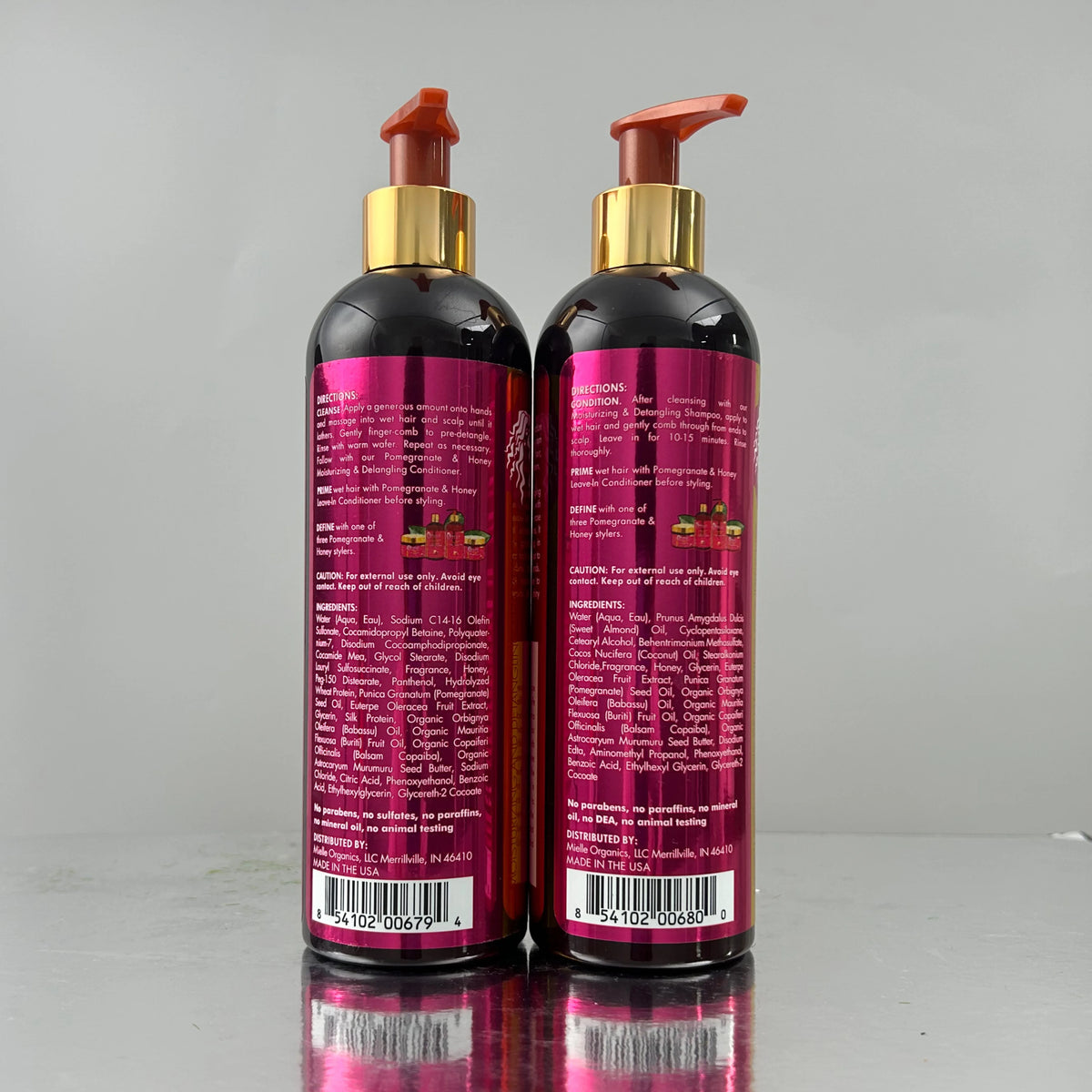 Pomegranate & Honey Detangling Mielle hair care Shampoo and Conditioner