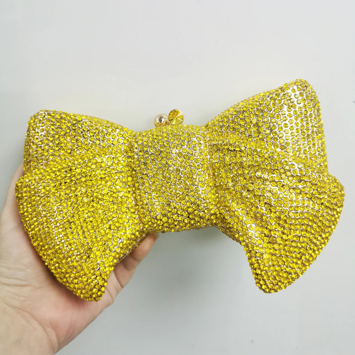 Best Design Bow Shape AB Rhinestone Purse Women Handbag Evening Clutch Bags High Quality Lady Diamond Crystal Party Wedding Bag