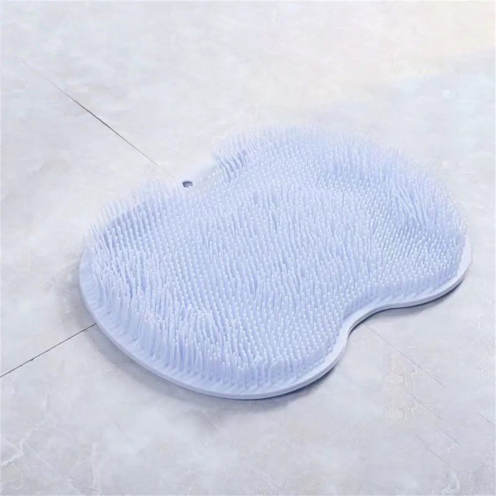 Silicone Rub Back Brush Massage Shower Mat with Sucker Bathroom Non-slip Wash Foot Pad Bath Massage Foot Exfoliating Brush Pad