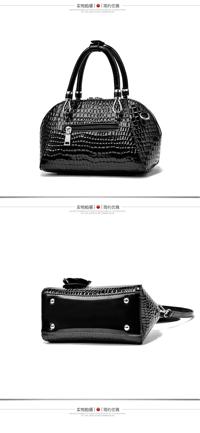 European / American Style Fashion Handbag Yellow Crocodile Pattern Women Tote Bag Ladies Small Shell Messenger Shoulder Bags sac