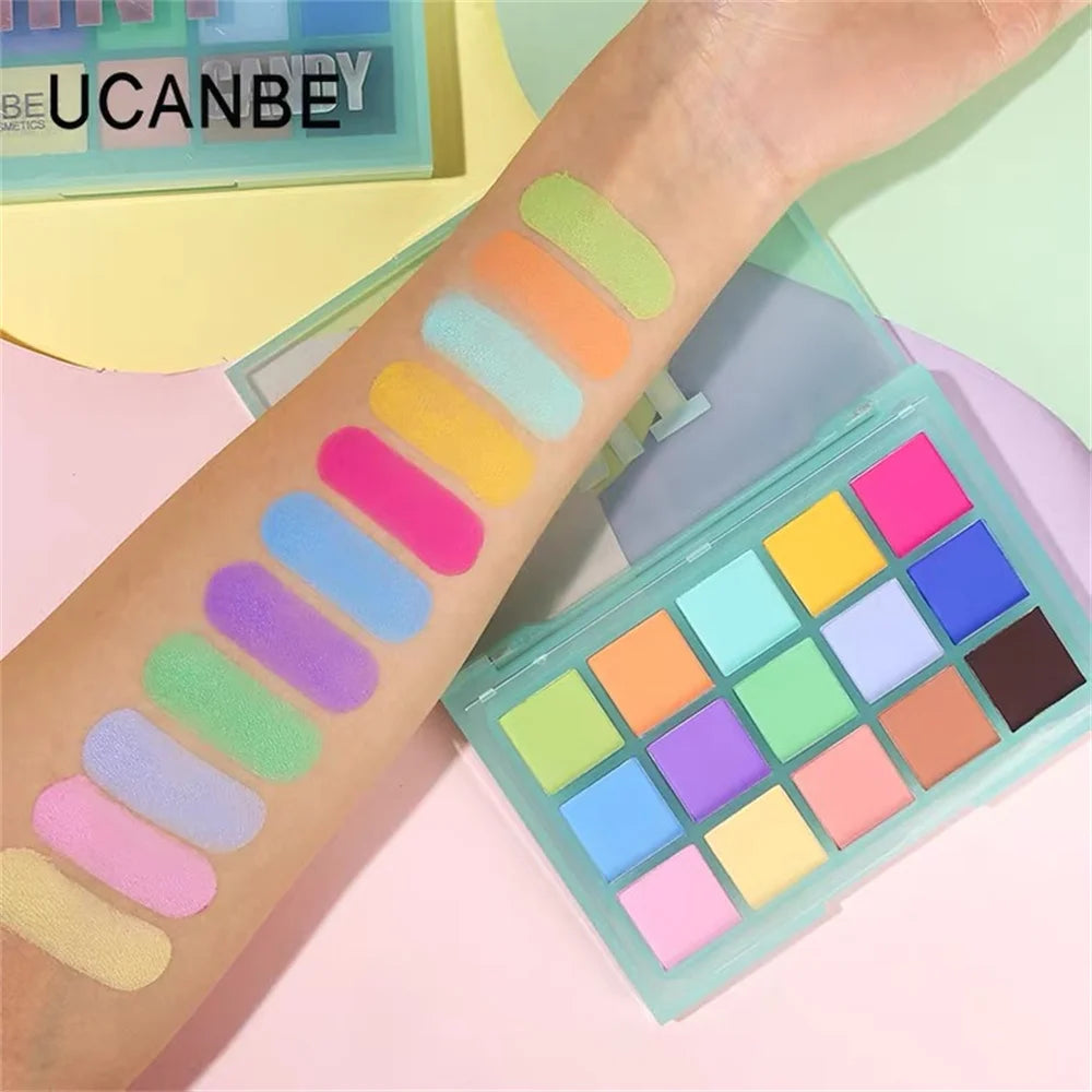 UCANBE 15 Shades Eyeshadow Palette Shimmer Glitter Matte Matellic Eye Shadow Makeup Palette