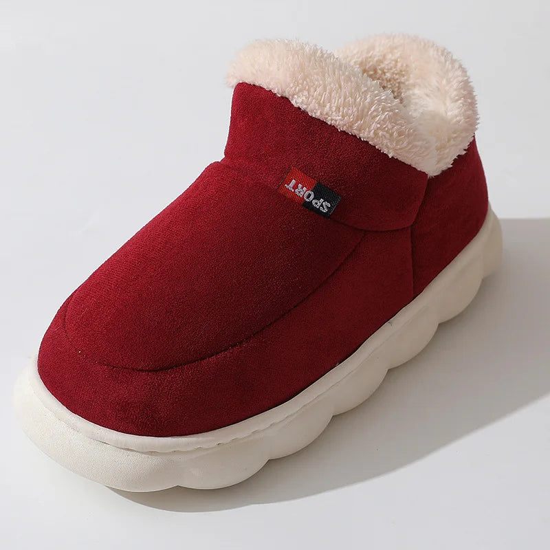 Bebealy New Fur Man Slippers For Women Winter Fluffy Plush Home Cotton Slippers Female Indoor Outdoor Fuzzy Cozy Cotton Shoes