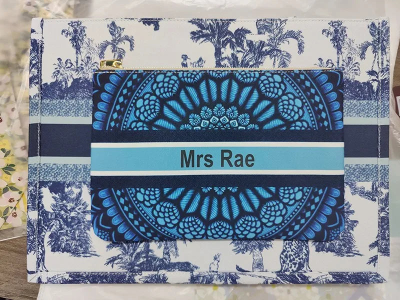 Spring Summer WOMAN BAG Fashion Designer Party Clutch Personalized Custom Print Name Letter Beach Bag Travel Cosmetic Bag