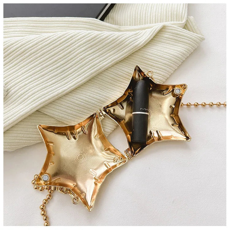 Fashion Metal Mouth Red Bag for Women High Quality Gold Shoulder Bags Designer Hollow Out Crossbody Bag Cute Dinner Bag Handbags