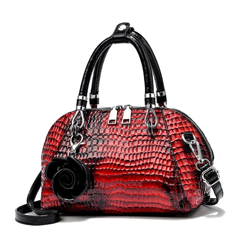 European / American Style Fashion Handbag Yellow Crocodile Pattern Women Tote Bag Ladies Small Shell Messenger Shoulder Bags sac