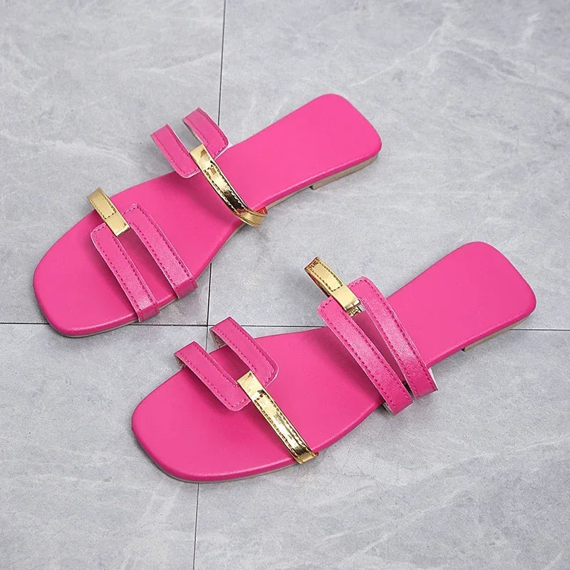 Women Casual Anti-slip Slippers Comfortable Outdoor Sandals Fashion Flat Slippers Elegant Designer Shoes Summer New Slides Women