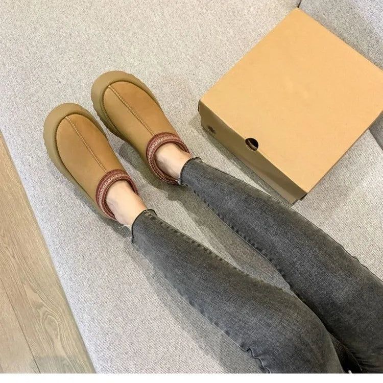 2025 New Women's Fur Slippers Dress Thick-soled Shoes Short Plush Comfortable Women's Cotton Shoes Designer Winter Snow Boots