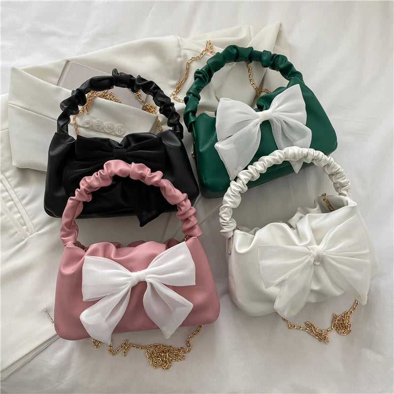 Women BowKnot Handbags Fashion Chain Shoulder Bags Messenger Bags PU Leather Bags
﻿