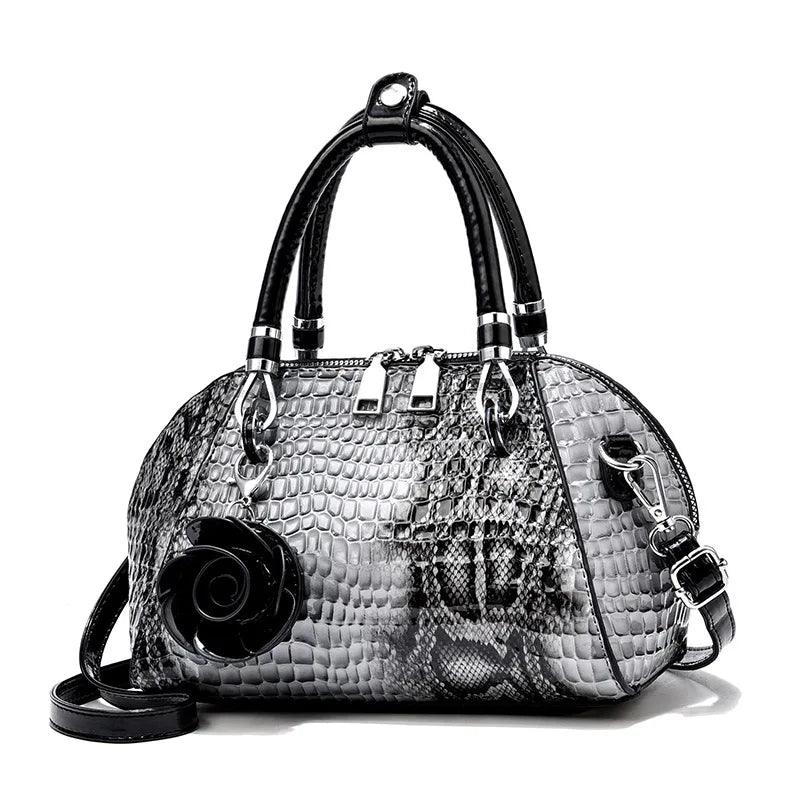 European / American Style Fashion Handbag Yellow Crocodile Pattern Women Tote Bag Ladies Small Shell Messenger Shoulder Bags sac