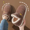 Bebealy New Fur Man Slippers For Women Winter Fluffy Plush Home Cotton Slippers Female Indoor Outdoor Fuzzy Cozy Cotton Shoes