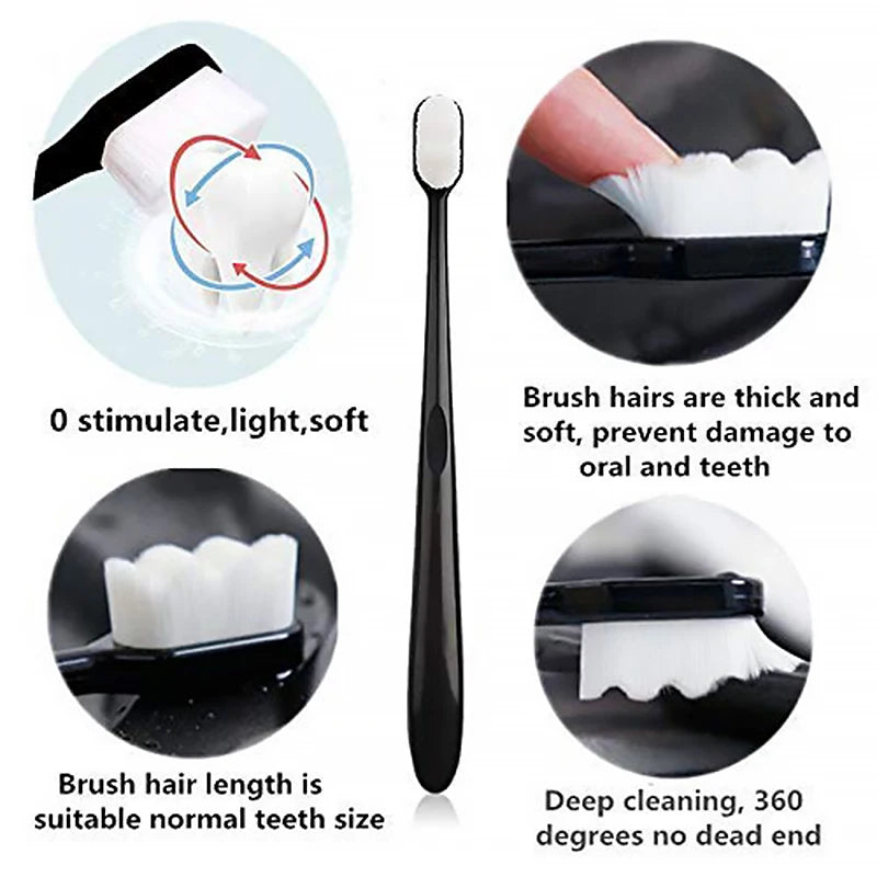 2Pcs Sets Adult Toothbrush Ultra Soft-bristled Toothbrush Nano Toothbrush for Sensitive Gums Extra Toothbrushes Sensitive Teeth