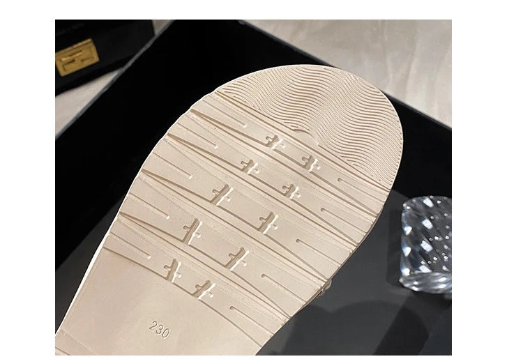 pearl rivets thick bottom women slippers crystal beading flip flops lace band platform sandalias mujer pearl slides big size 43