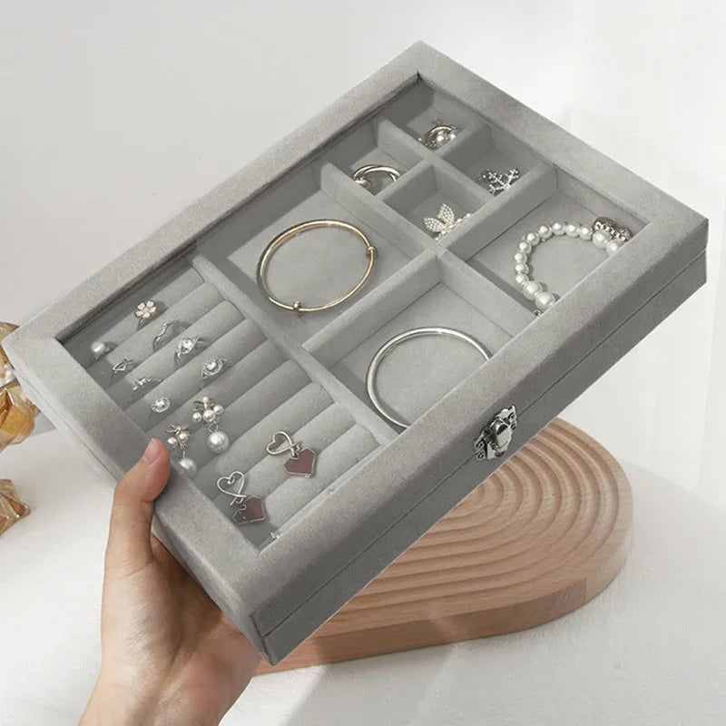 Fashion Portable Velvet Jewelry Organizer Box