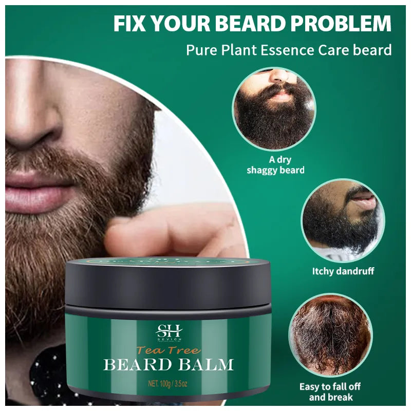 50g Tea tree beard cream for men prevents dryness and itching and Beard Fallout with Residue-Free Moisturizing Formula Sevich