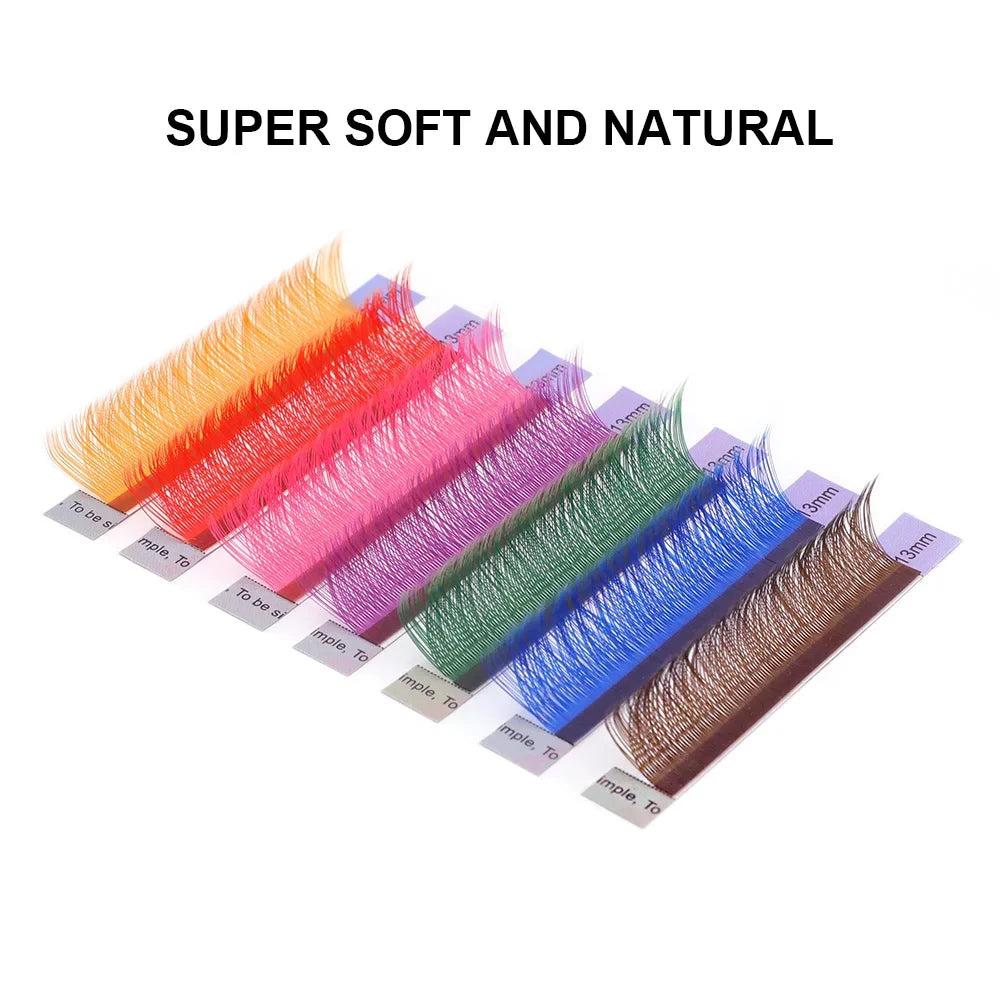 NAGARAKU Color YY Shape Hand Woven Premium Synthetic Mink Eyelashes Pink Red Blue Purple Green Soft Natural Meshy Net Cross