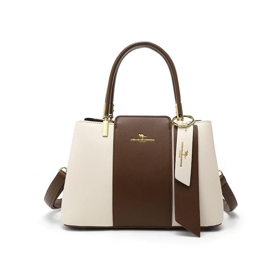 Women Luxury Top-Handle Bags 3 layer Design Fashion Print Handbag High Quality Leather Shoulder Bag Large Capacity Women Handbag