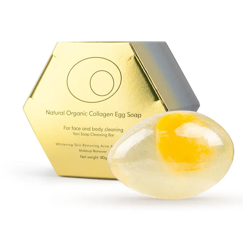 Natural Organic Collagen Egg Soap Wholesale Collagen Soap Handmade Whitening Soap Collagen Cleansing Soap Face Bath Soap 80g