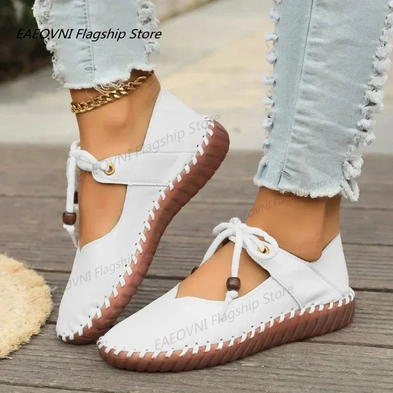 Women Casual Flats Shoes Summer Fashion Sneakers Femme Lace Up Walking Sport Shoes Women Designer Running Shoes Zapatos De Mujer