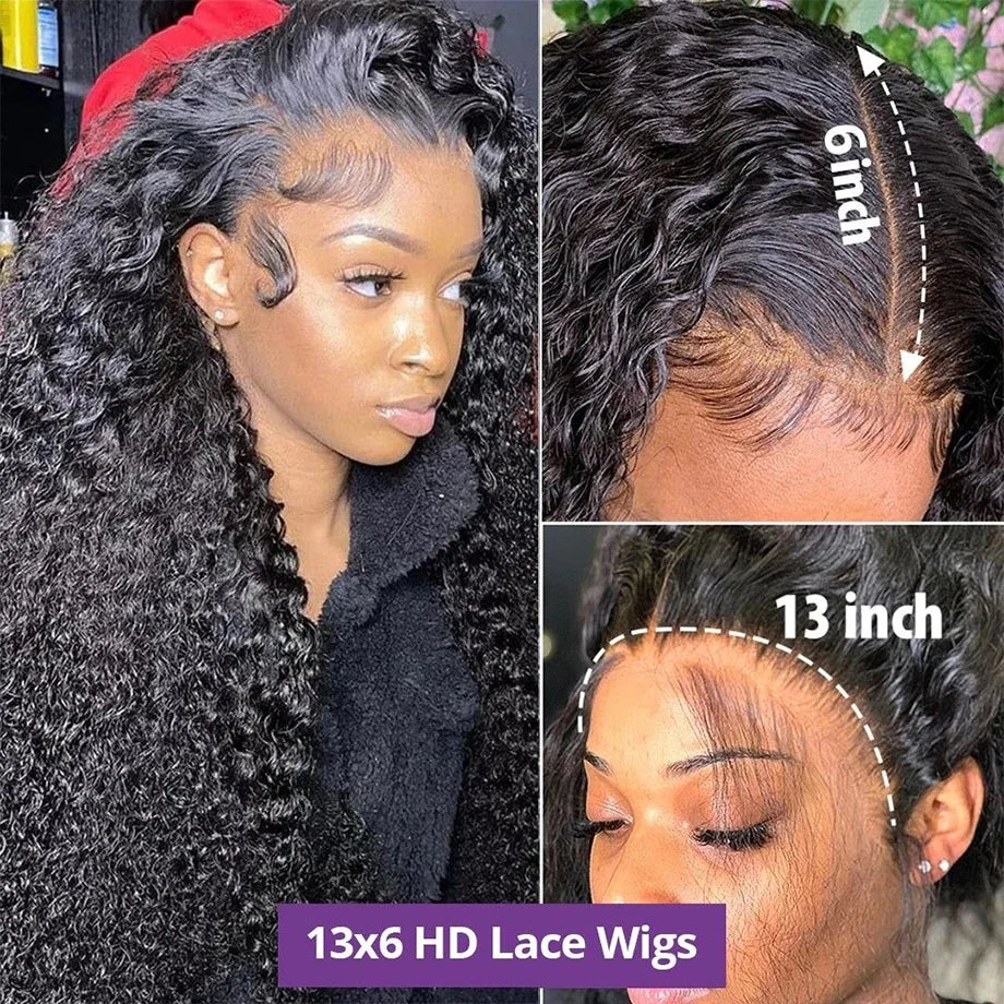 Curly Human Hair Wigs For Women Water Wave Lace Front Wig 13x4 13x6 Lace Frontal Deep Wave Hd Frontal Wig 4x4 5x5  Closure Wig