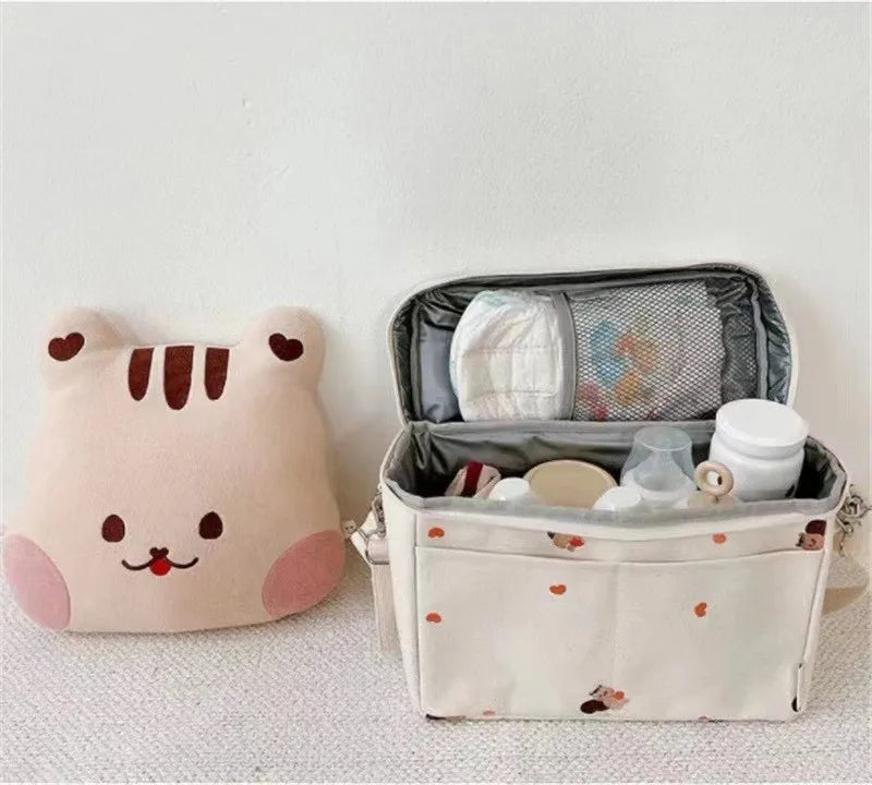 Baby stroller hanging bag multi-functional waterproof mother and baby bag stroller storage mommy outing bag portable milk sto...