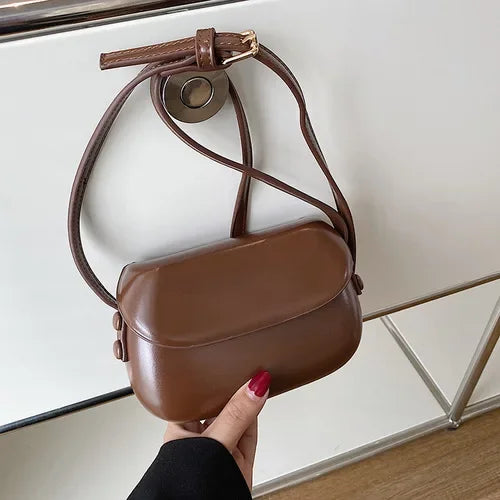 Hot Sale Flap Sling Shoulder Bags for Women Solid Color Crossbody Messenger Bag Purse Female Leather Handbag Pocket Shoulder Bag