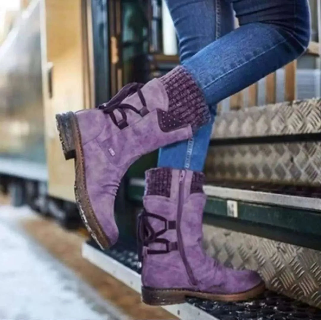 Thick Sole Wedge Heel Snow Boots 2022 New Black Fashion Warm Women's Boots Classic Winter Women's Boots Black Boots