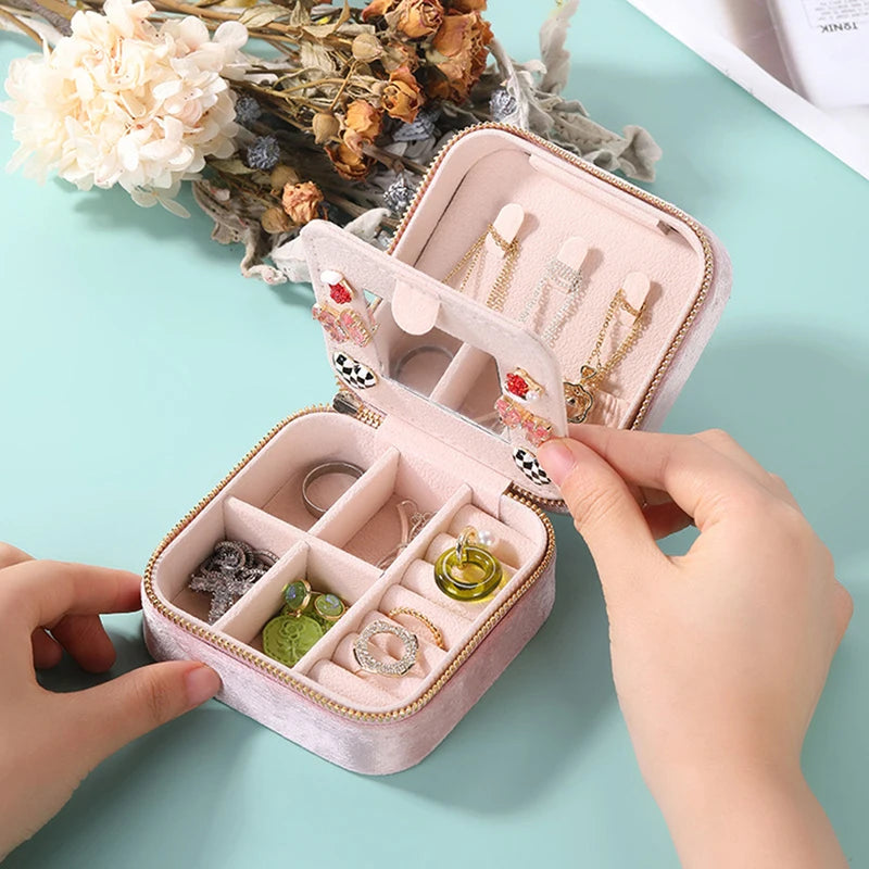 Mini Jewelry Case Square Jewelry Organizer For Women Girls