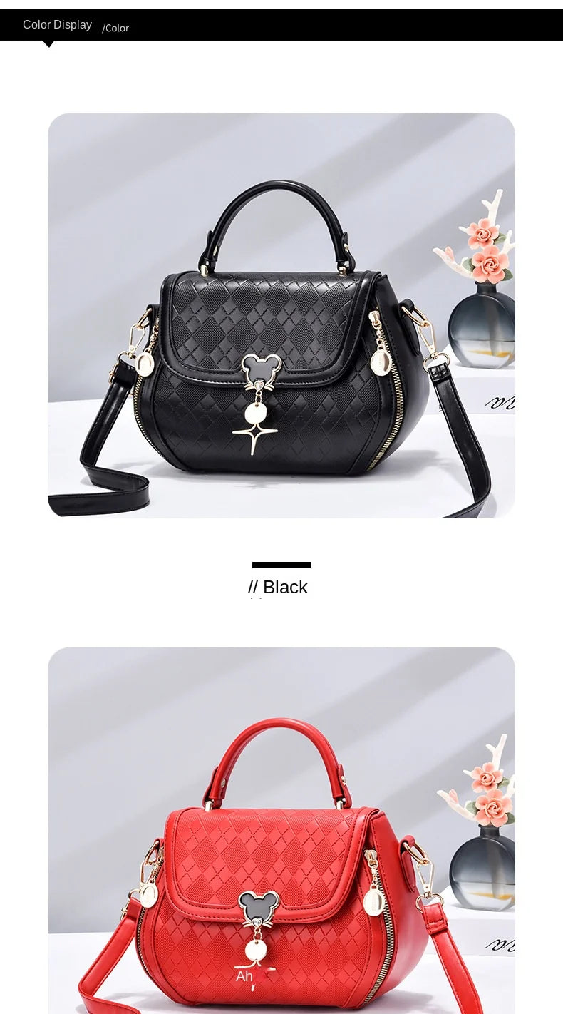 Disney Mickey New Fashion Women's Large Capacity Shoulder Bag Casual and Versatile Shopping Shoulder Bag