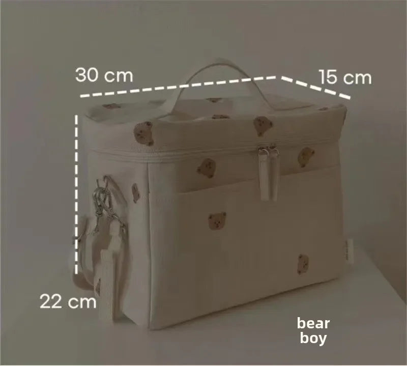 Baby stroller hanging bag multi-functional waterproof mother and baby bag stroller storage mommy outing bag portable milk sto...