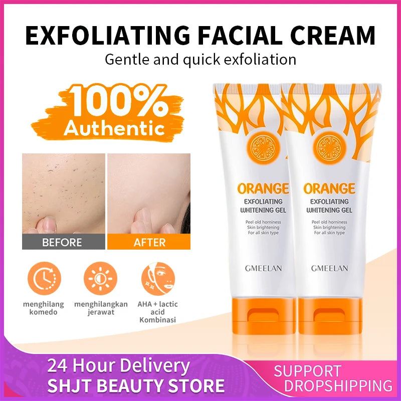 Orange Exfoliating Gel Dead Spot Remover Brighten Peeling 50g Gentle Repair Scrub Whiten Hydrating Moisturizer Korean Skin Care