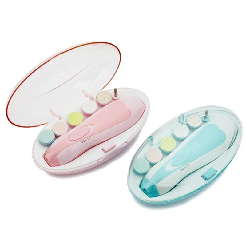 Baby Electric Nail Care Tools 6-in-1 Multi Head Electric Nail Sharpener Baby Manicure Anti Pinch Baby Nail Care Clipper Set