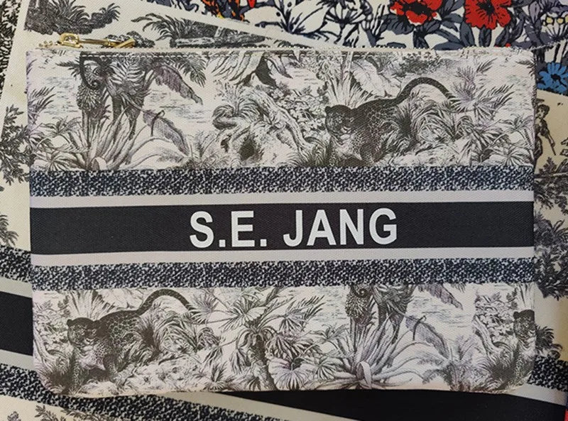 Spring Summer WOMAN BAG Fashion Designer Party Clutch Personalized Custom Print Name Letter Beach Bag Travel Cosmetic Bag