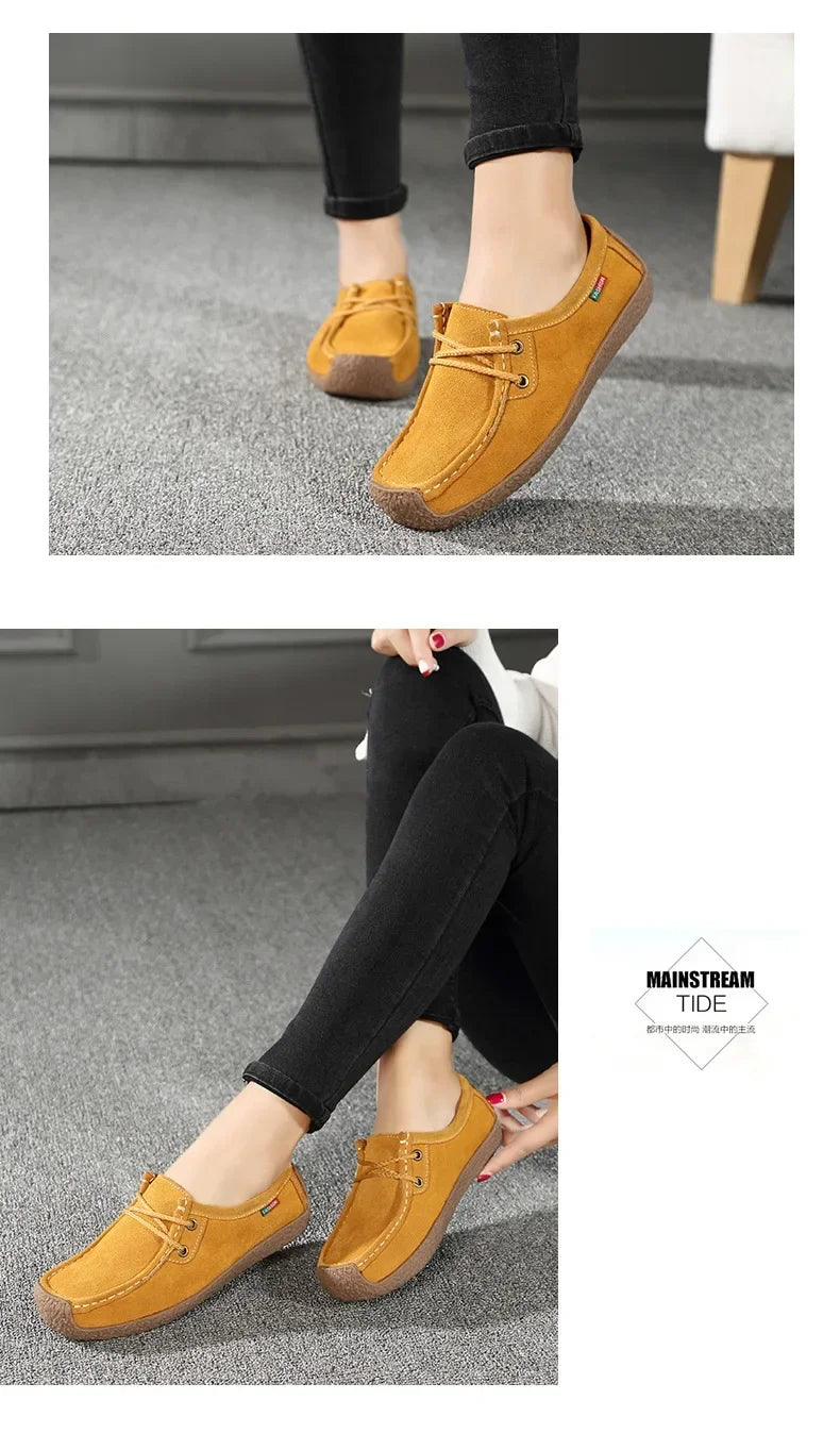 Women Flats Fashion Casual Sneakers  Autumn New Comfortable Female Casual Walking Footwear Fashion Large Size Loafers Shoes