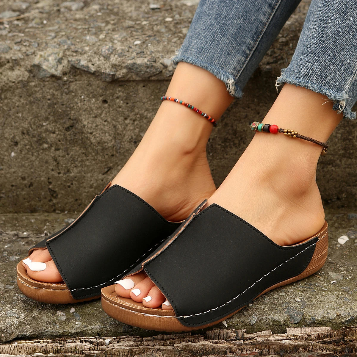 New Women's Sandals Premium Orthopedic Bunion Corrector Flats Casual Soft Sole Beach Wedge Vulcanized Shoes Zapatillas De Mujer