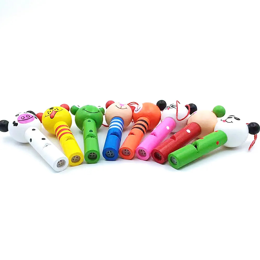 8/30Pcs Wooden Mini Cute Animal Whistle Toys Kids Birthday Party Baby Shower Gift Pinata Filler Boys Girls Party Goodie Bag Toys