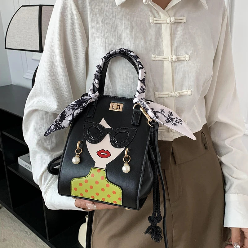 2023 Luxury Brand Hand Bags for Women High Quality PU Shoulder Bag Fashion Glasses Beauty Crossbody Bag Cute Purses and Handbags
