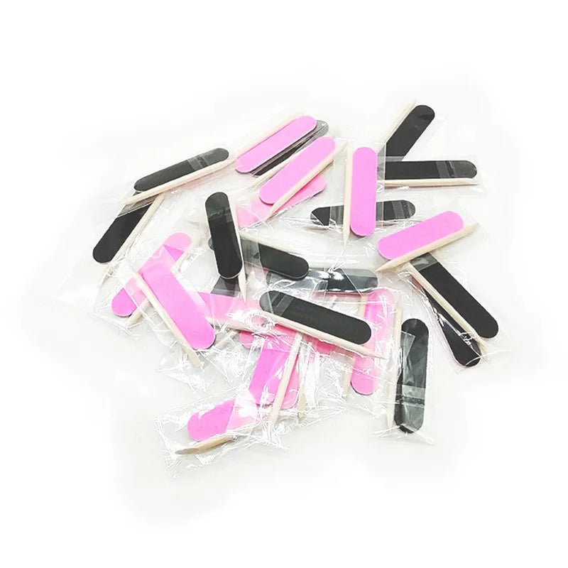 50pcs Disposable Nail Cleaning Care Kit Mini Nail File Sticks Nail Art Tool Portable Filer Nail Accessories Manicure Supplies