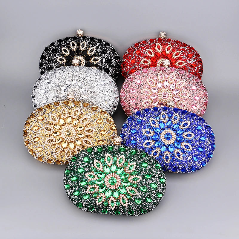 Diamond Women Luxury Clutch Evening Bag Wedding Crystal Ladies Cell Phone Pocket Purse Female Wallet for Party Quality Gift