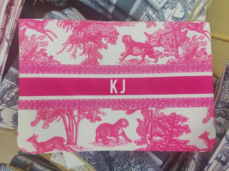Spring Summer WOMAN BAG Fashion Designer Party Clutch Personalized Custom Print Name Letter Beach Bag Travel Cosmetic Bag