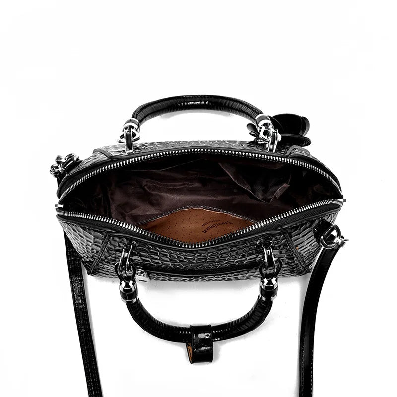 European / American Style Fashion Handbag Yellow Crocodile Pattern Women Tote Bag Ladies Small Shell Messenger Shoulder Bags sac