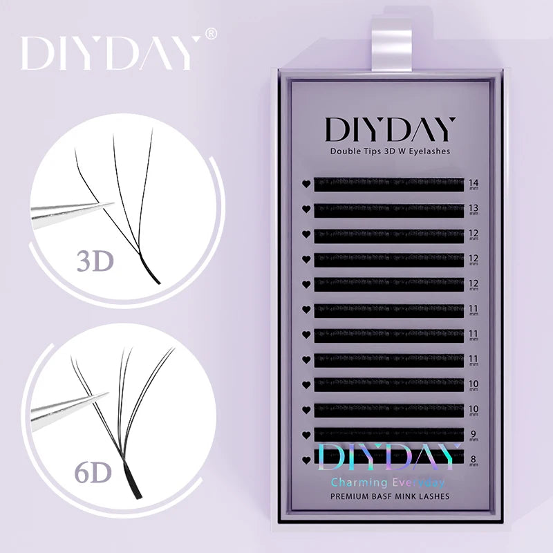 DIYDAY 3D,6D W Lashes Extension Bloom Shaped