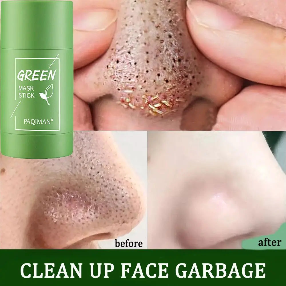 Green Tea Mask Stick Acne Blackhead Removal Deep Cleansing Solid Mask Dispel Acne Blemish Shrink Pores Moisturizing Mask