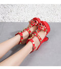 New Rivet Designer High Heels 2022 Fashion Thick Platform Club Women Pumps Sexy Summer Models Sandals White Black Red Woman Shoe