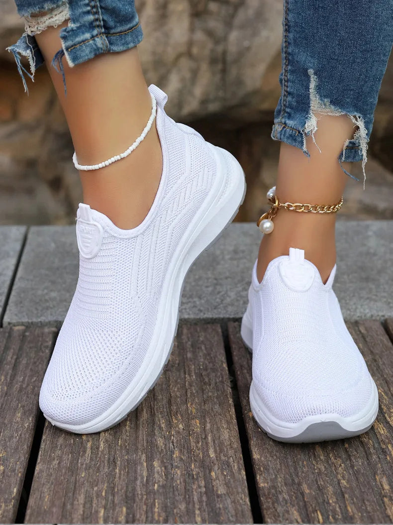 Summer New Mesh Breathable Large Size Casual Shoes for Women Soft Sole Lightweight One Step Single Shoes for Women