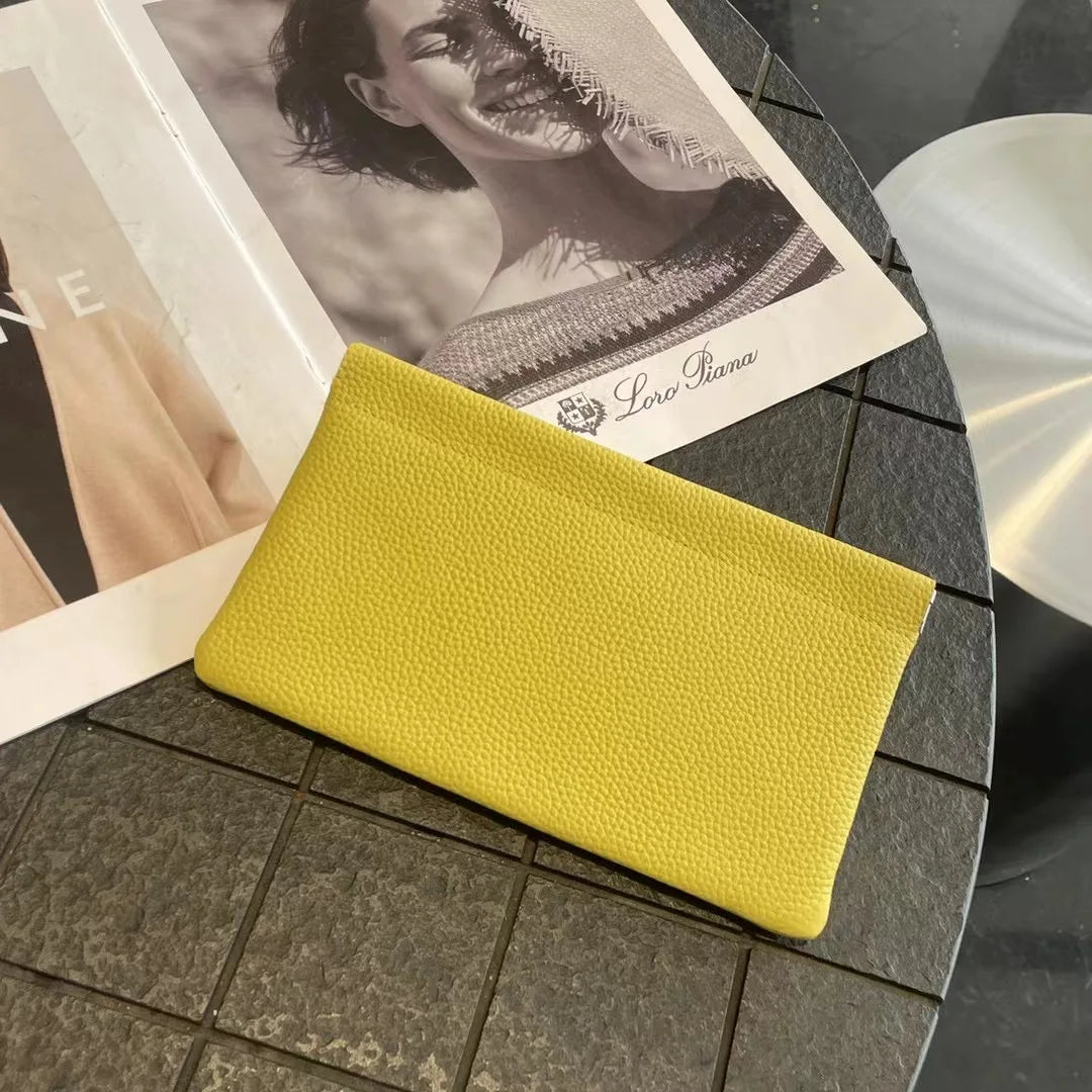 Leather Ladies Clip Clutch