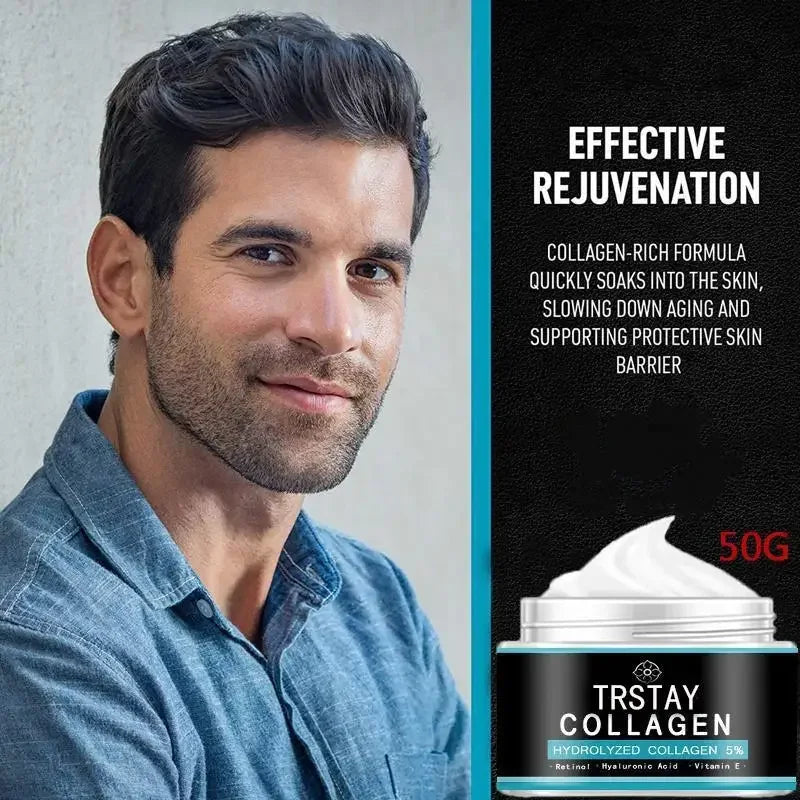 Men's Collagen Retinol Facial Moisturizing Natural Organic Day and Night Cream Anti Aging + Anti Wrinkle